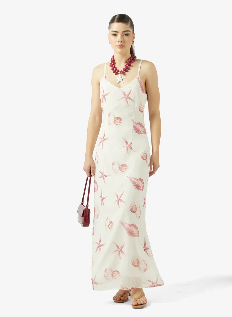 Ginger  Strappy A Line Printed Resort Dress for Women | Best Price UAE